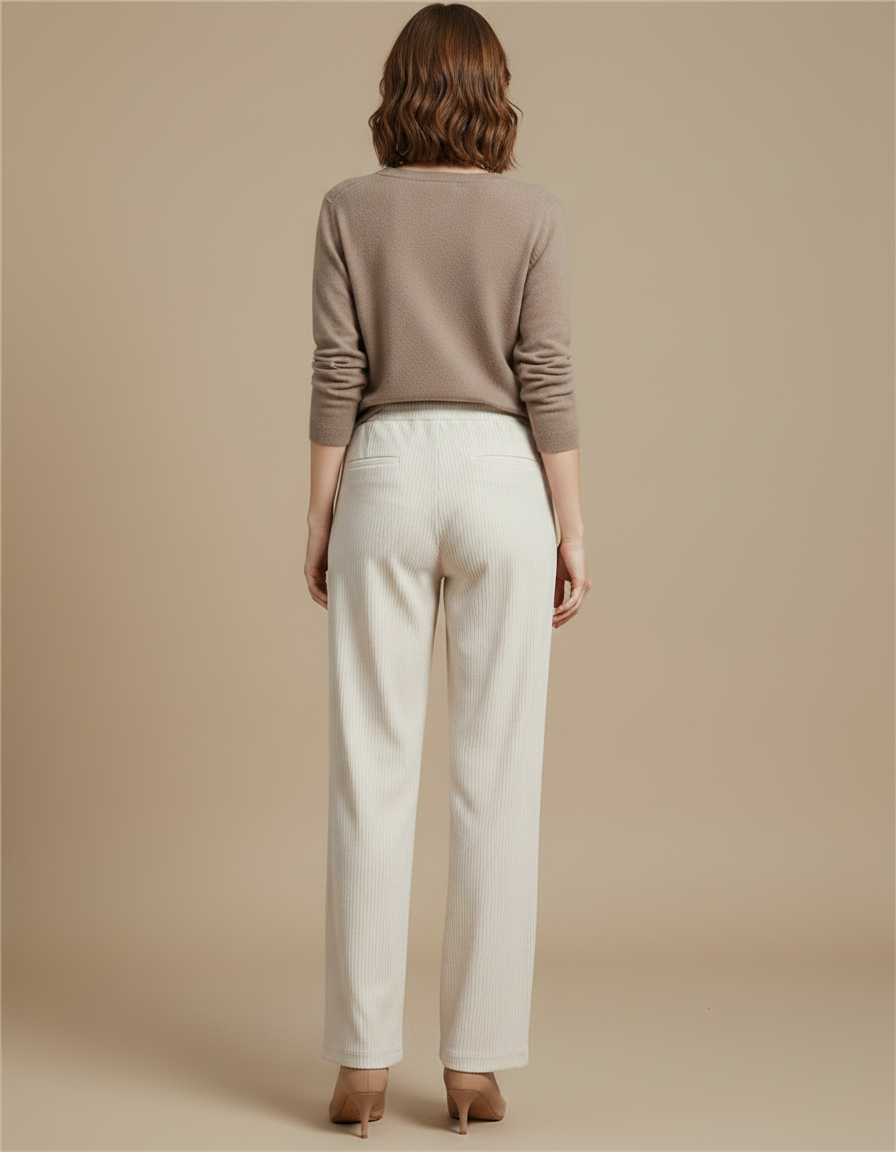 Pantalon Beige Velour Cotele - Cordé - vue 2