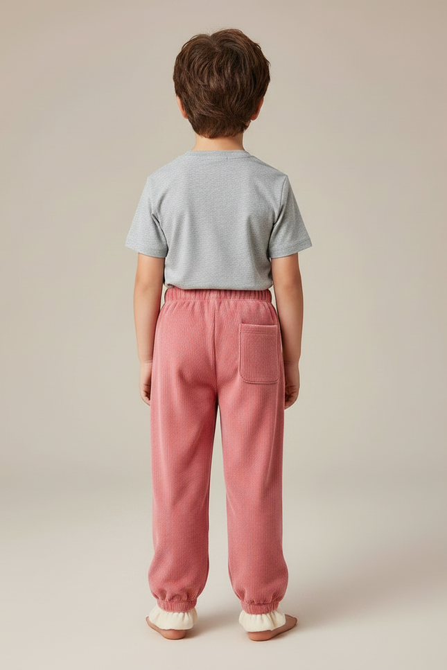 Pantalon Velours Côtelé Rose Ours Chaud Enfant - Cordé - vue 2