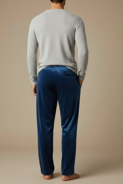 Pantalon Velour Bleu Homme - Velours - vue 2