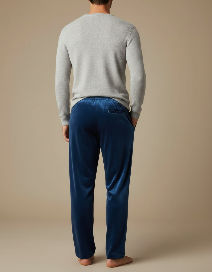 Pantalon Velour Bleu Homme - Velours - vue 2