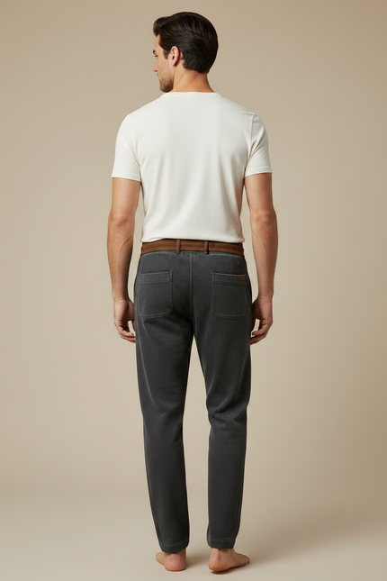 Pantalon Velours Gris Droit Décontracté Cordon Homme - vue 2