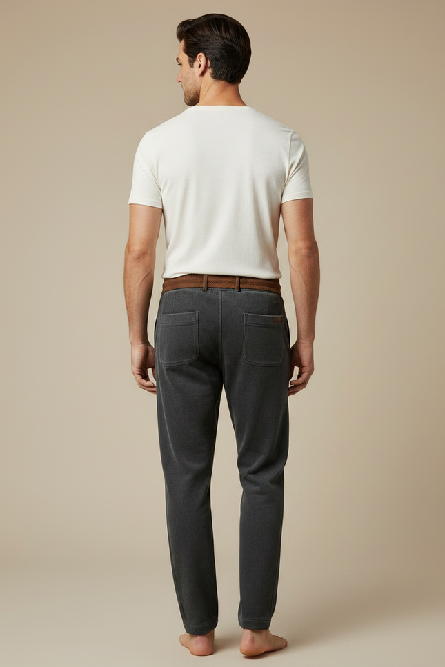 Pantalon Velours Gris Droit Décontracté Cordon Homme - vue 2