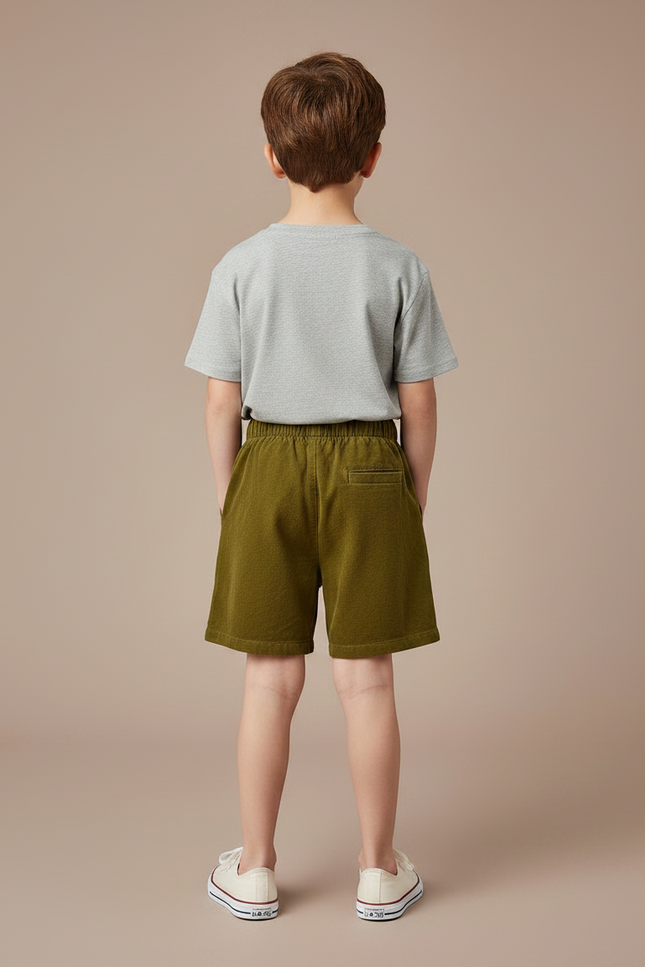 Pantalon Velours Kaki Décontracté Ample Enfant - Cordé - vue 2