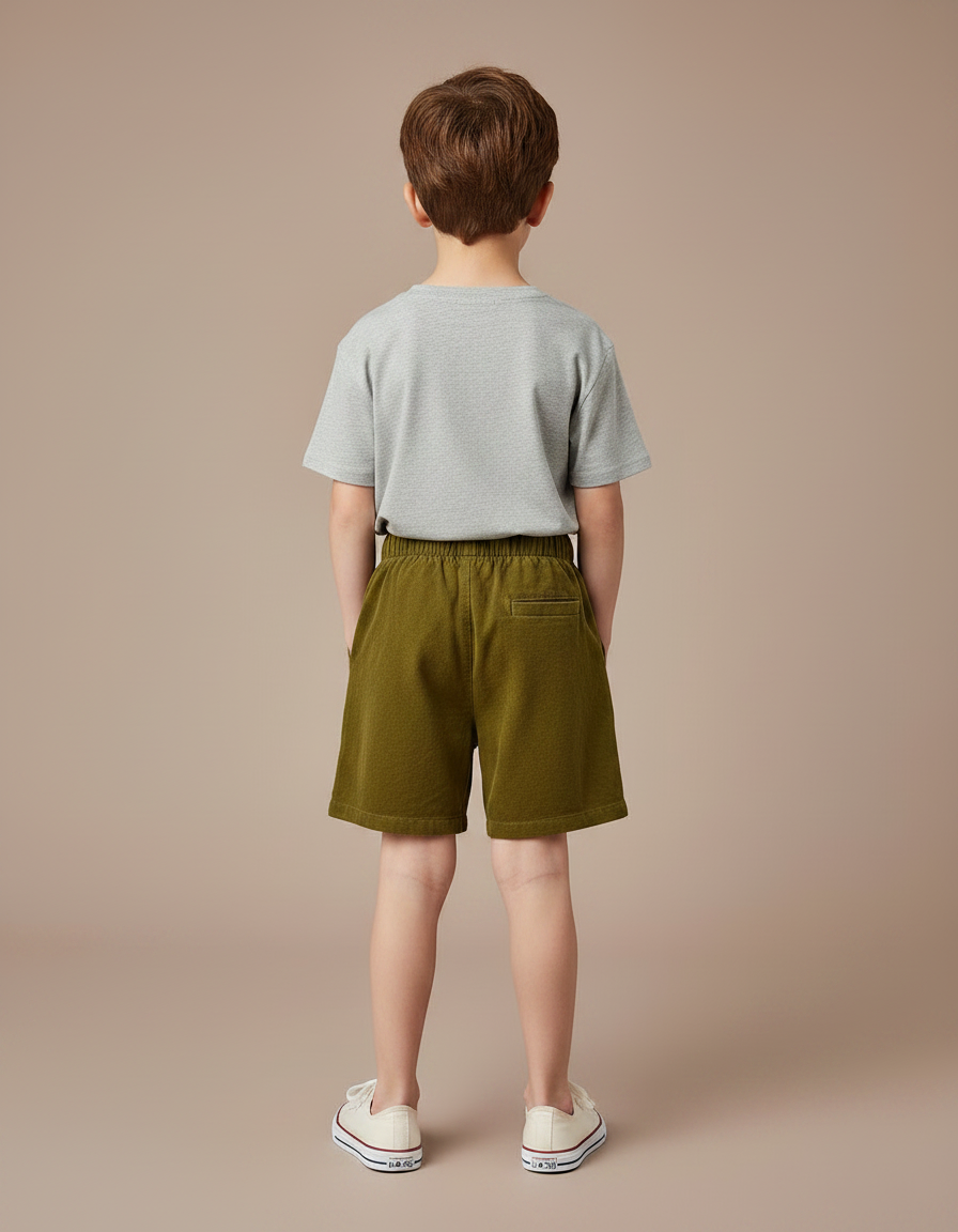 Pantalon Velours Kaki Décontracté Ample Enfant - Cordé - vue 2