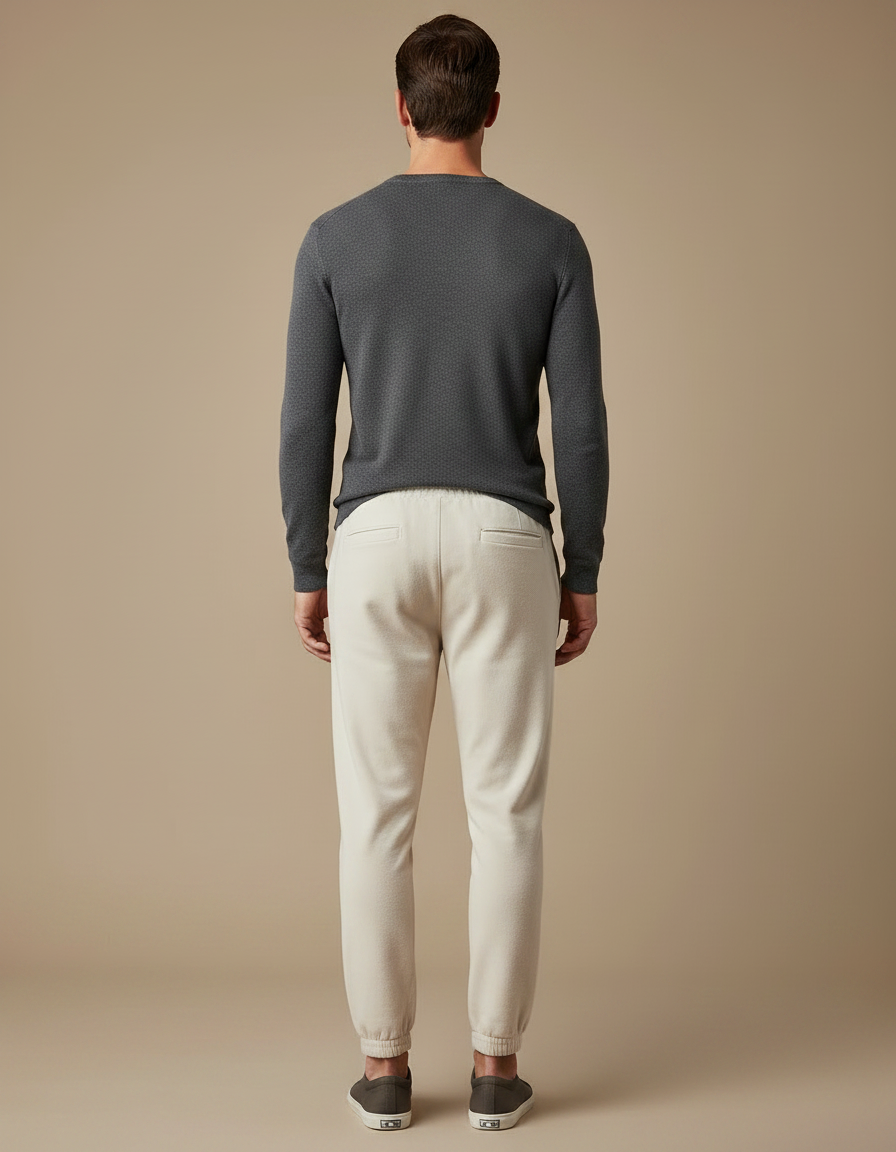 Pantalon Velours Beige Ample Décontracté Homme - Molleton - vue 2