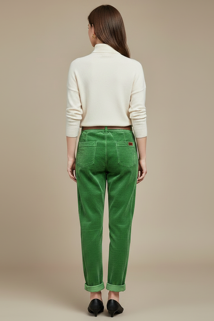 Pantalon Velours Femme Vert Baggy - Cordé - vue 2