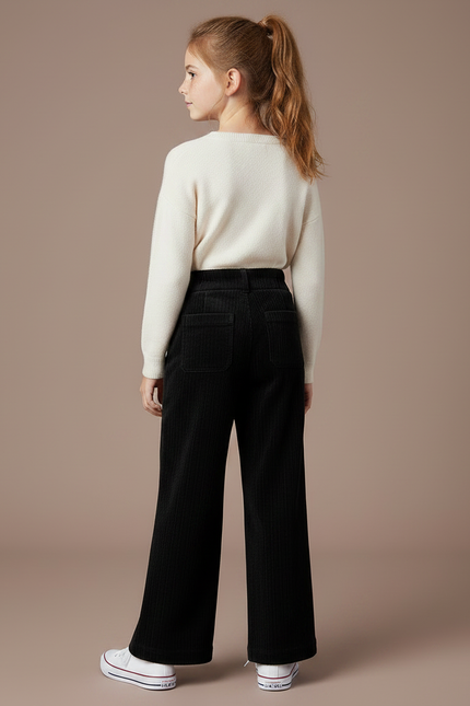 Pantalon Ample Velours Cotele - Noir Cordé - vue 2