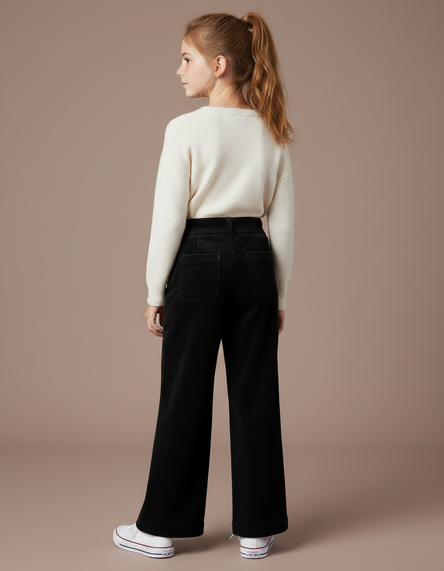 Pantalon Ample Velours Cotele - Noir Cordé - vue 2