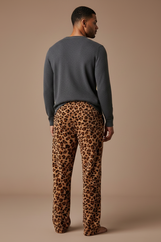Pantalon Velours Léopard Doux Confortable Homme Hiver - Imprimé - vue 2