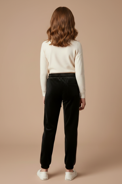 Pantalon Velours Noir Cordon Décontracté Enfant - vue 2