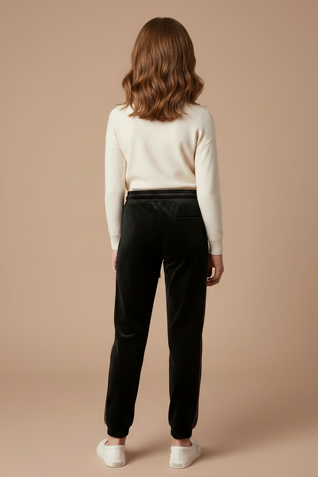 Pantalon Velours Noir Cordon Décontracté Enfant - vue 2
