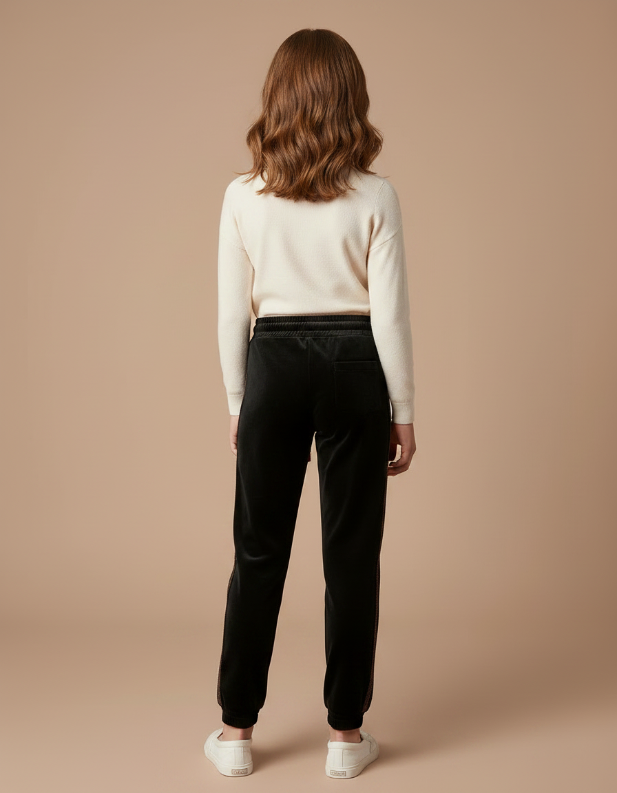 Pantalon Velours Noir Cordon Décontracté Enfant - vue 2