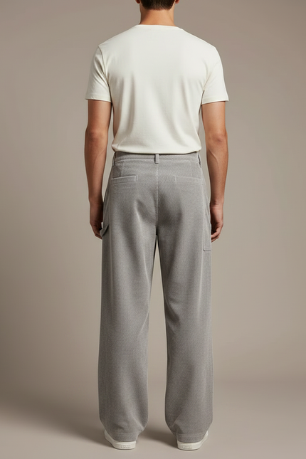 Pantalon Velour Cargo Homme - Gris Cordé - vue 2