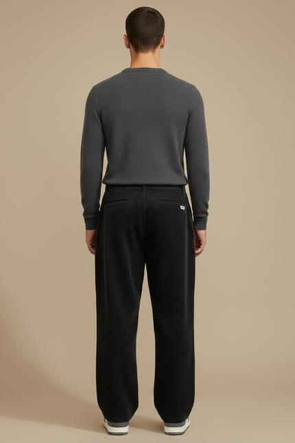 Pantalon Velours Grande Taille Homme - Noir Cordé - vue 2