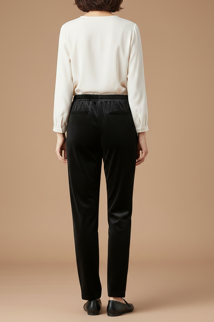 Pantalon Velours De Soie - Noir - vue 2