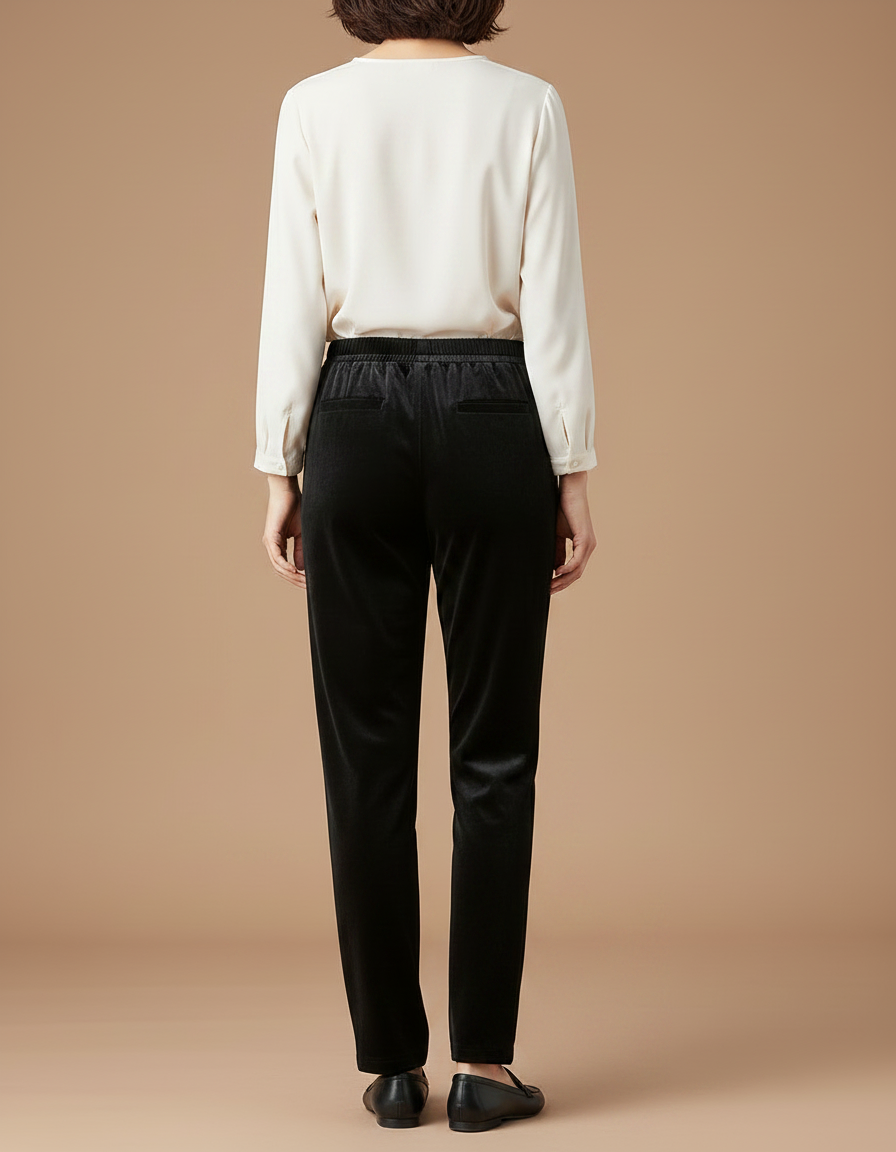 Pantalon Velours De Soie - Noir - vue 2
