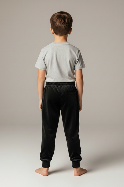Pantalon Velours Noir Doux Enfant Confortable - vue 2