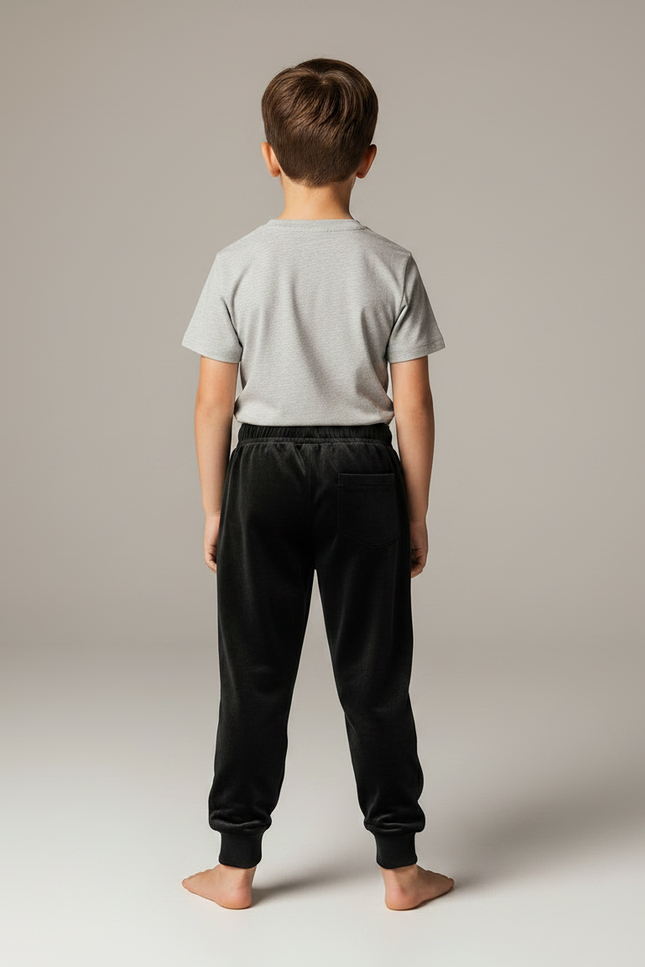 Pantalon Velours Noir Doux Enfant Confortable - vue 2