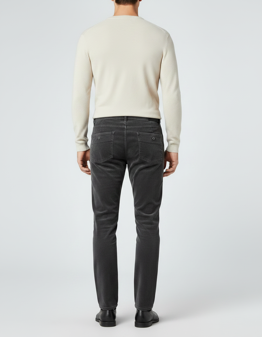 Pantalon Velours Extensible Homme - Gris Cordé - vue 2