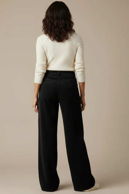 Pantalon Femme Velours Cotelé Noir - Cordé - vue 2