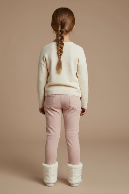 Pantalon Velours Rose Côtelé Enfant Doux Confortable - vue 2