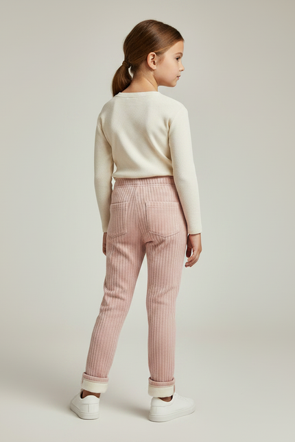 Pantalon Velours Côtelé Rose Chaud Enfant - Cordé - vue 2