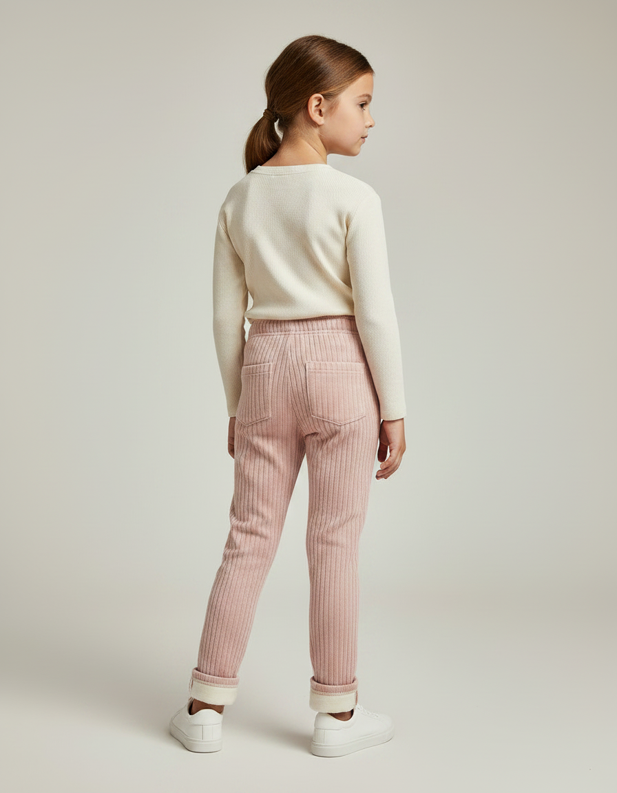 Pantalon Velours Côtelé Rose Chaud Enfant - Cordé - vue 2