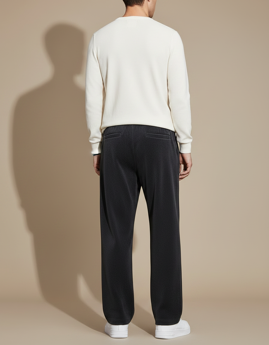 Pantalon Velours Gris Ample Décontracté Homme - vue 2