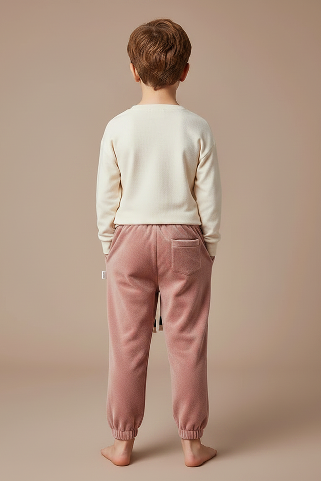 Pantalon Velours Rose Doux Hiver Enfant Décontracté - vue 2