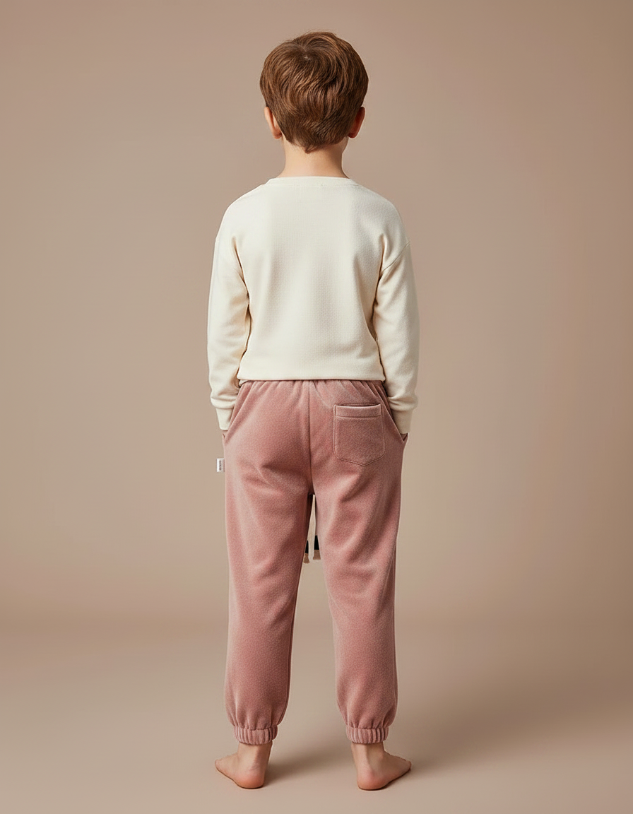 Pantalon Velours Rose Doux Hiver Enfant Décontracté - vue 2