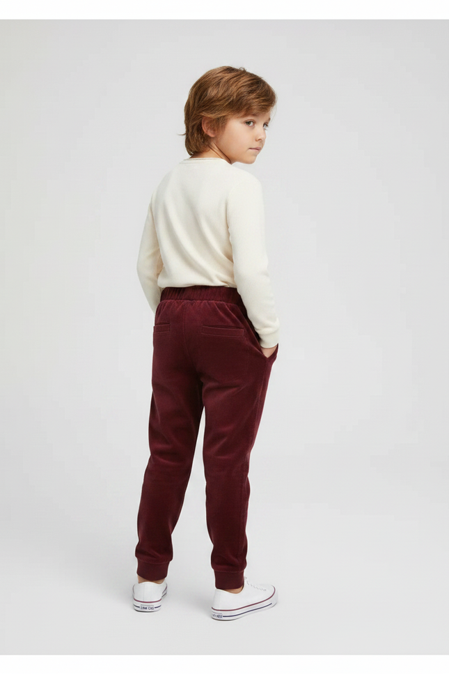 Pantalon Fuseau Velours - Bordeaux - vue 2