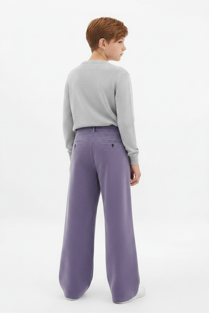 Pantalon Velours Violet Ample Décontracté Enfant - vue 2