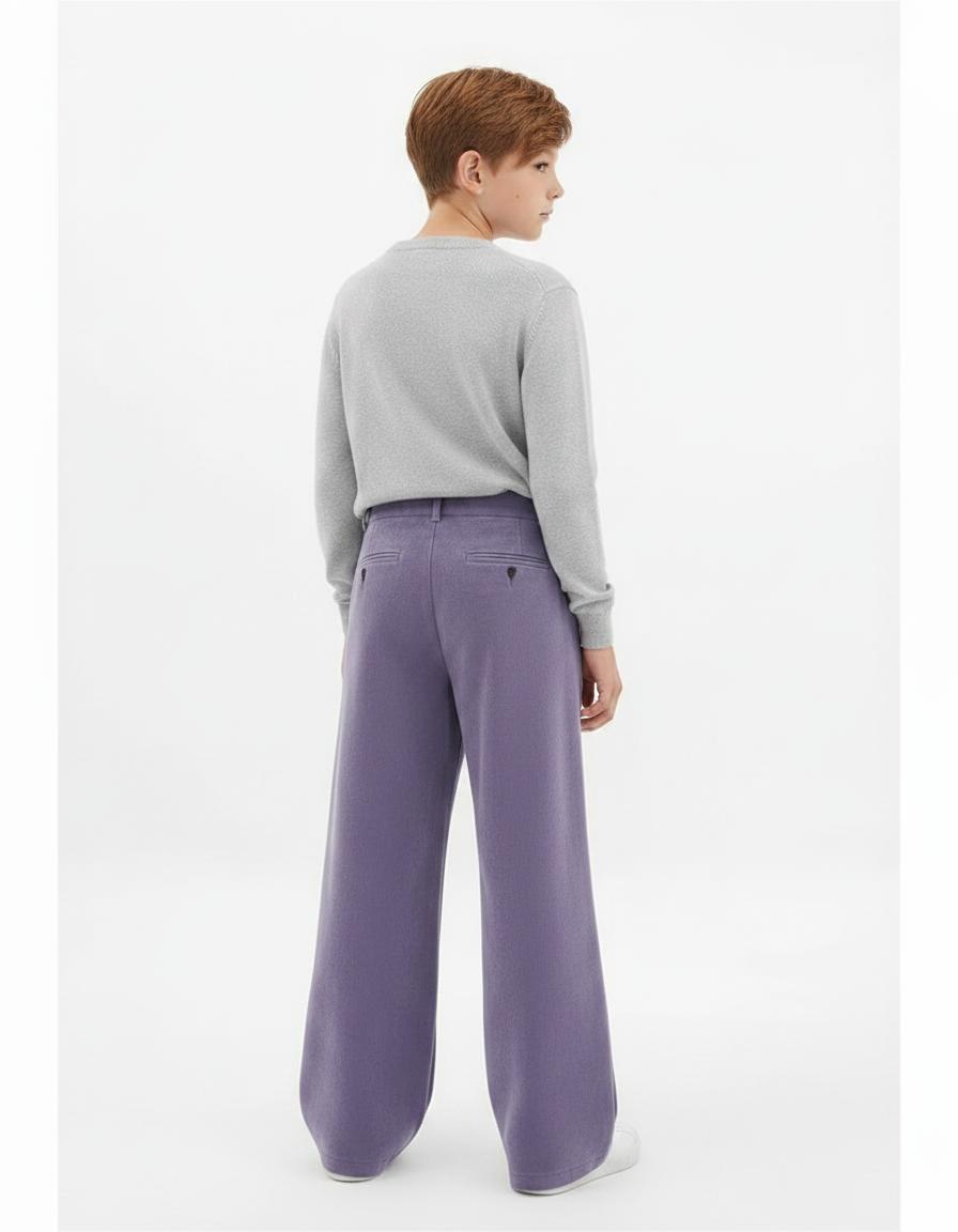 Pantalon Velours Violet Ample Décontracté Enfant - vue 2