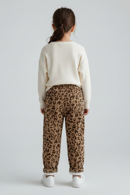 Pantalon Velours Cotele Leopard - Imprimé Cordé - vue 2