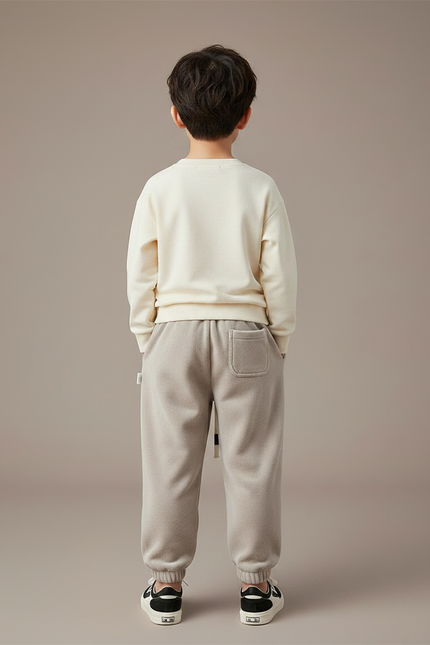 Pantalon Velours Gris Épais Ample Enfant Doux - vue 2