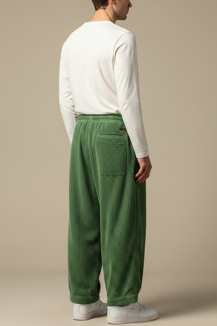 Pantalon Velours Cotelé Homme Grande Taille - Vert Cordé - vue 2