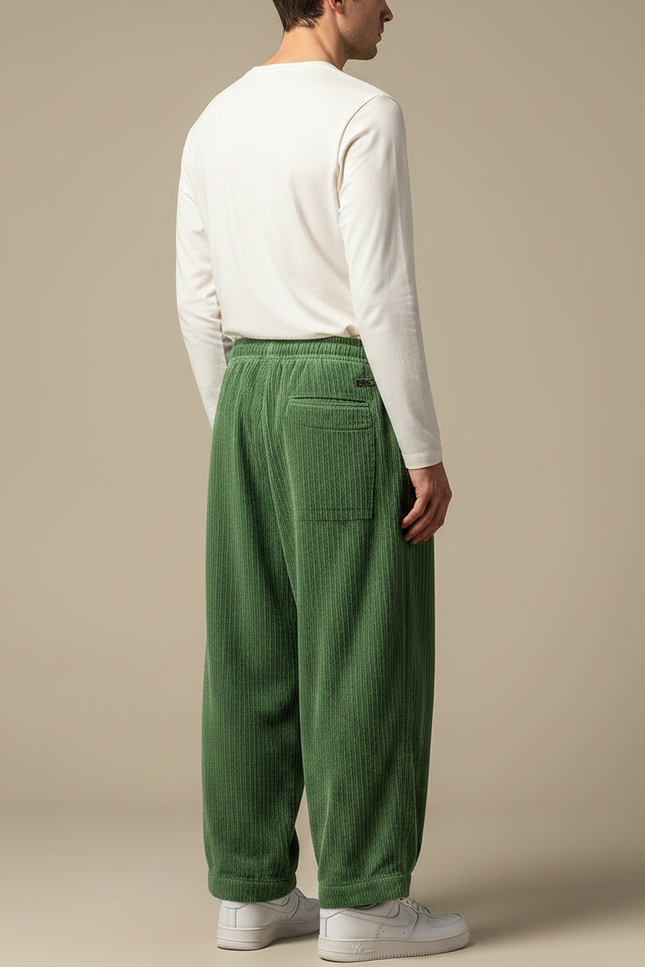 Pantalon Velours Cotelé Homme Grande Taille - Vert Cordé - vue 2