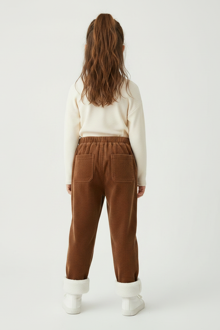 Pantalon Velours Baggy - Marron Cordé - vue 2