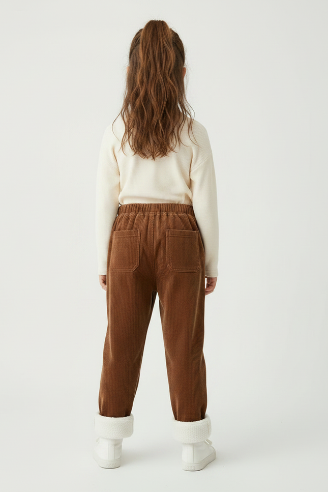 Pantalon Velours Baggy - Marron Cordé - vue 2