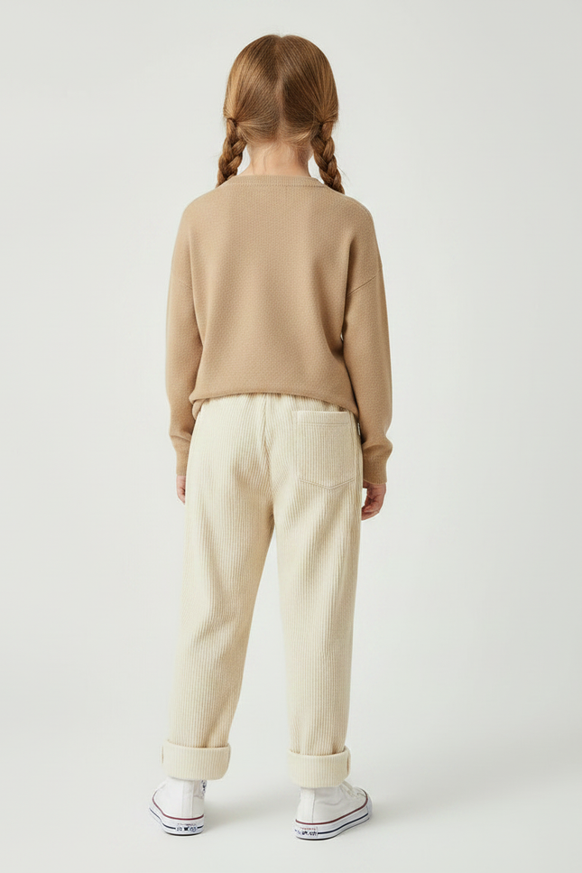 Pantalon Cotele Velour - Beige Cordé - vue 2