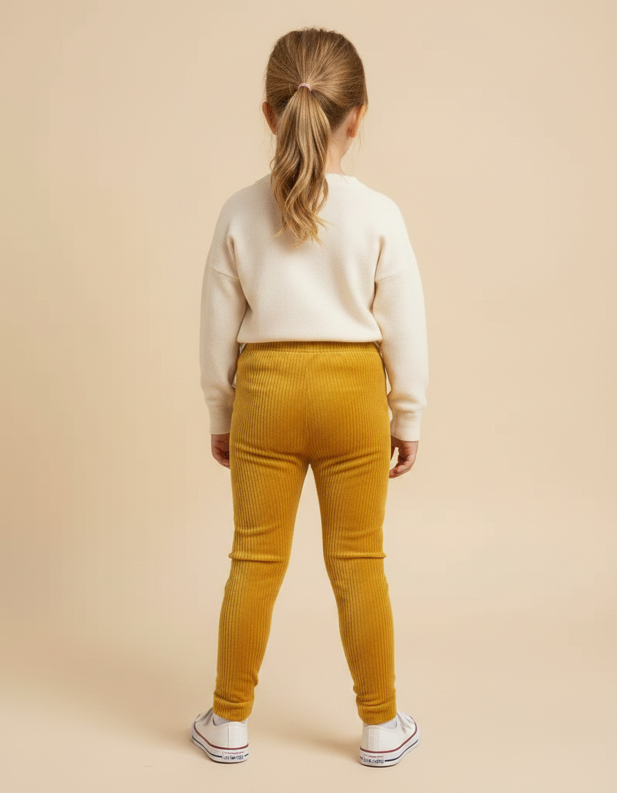 Pantalon Velours Jaune Côtelé Confortable Enfant - Cordé - vue 2