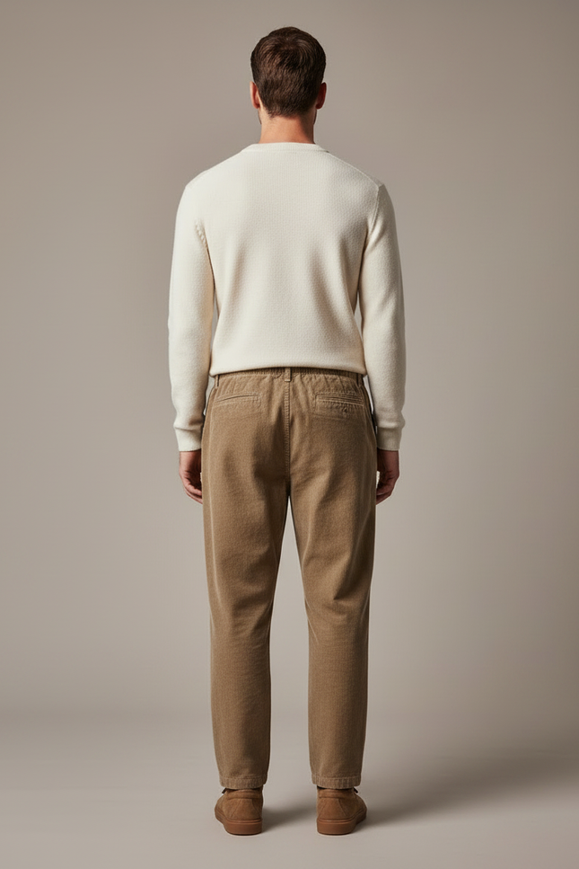 Pantalon De Travail Velour - Camel Cordé - vue 2