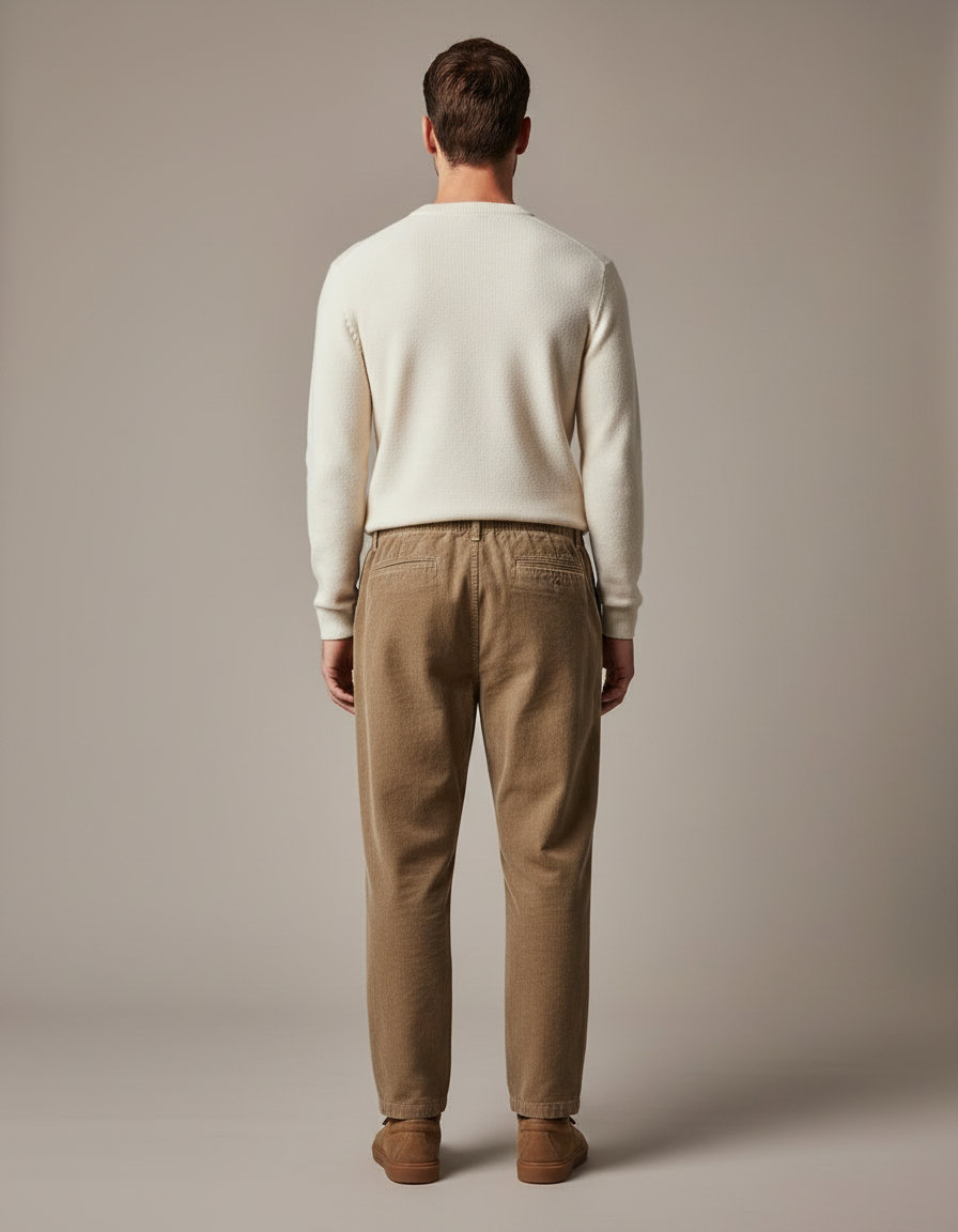 Pantalon De Travail Velour - Camel Cordé - vue 2