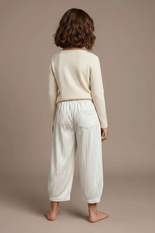 Pantalon Velours Beige Côtelé Ample Enfant - vue 2