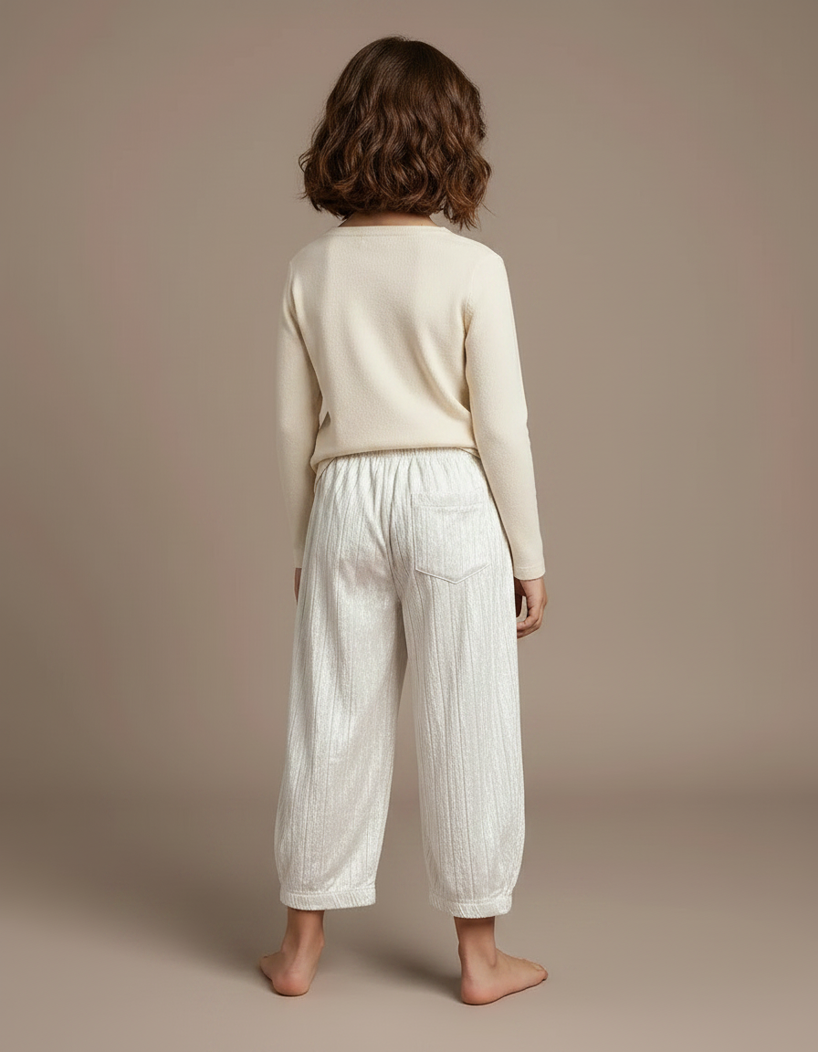 Pantalon Velours Beige Côtelé Ample Enfant - vue 2