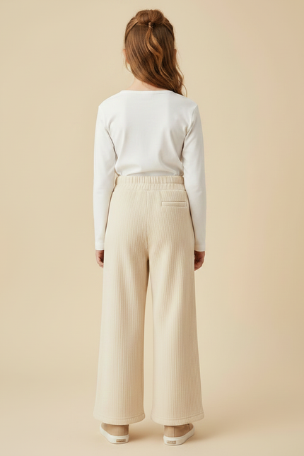 Pantalon Velours Côtelé Large Beige Enfant - Cordé - vue 2