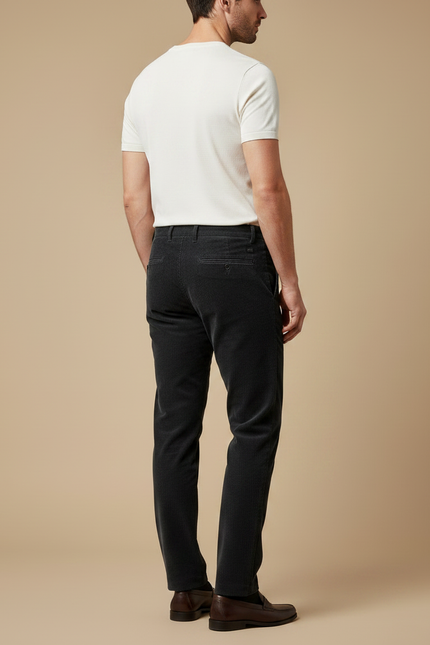 Pantalon Velours Stretch - Noir Cordé - vue 2