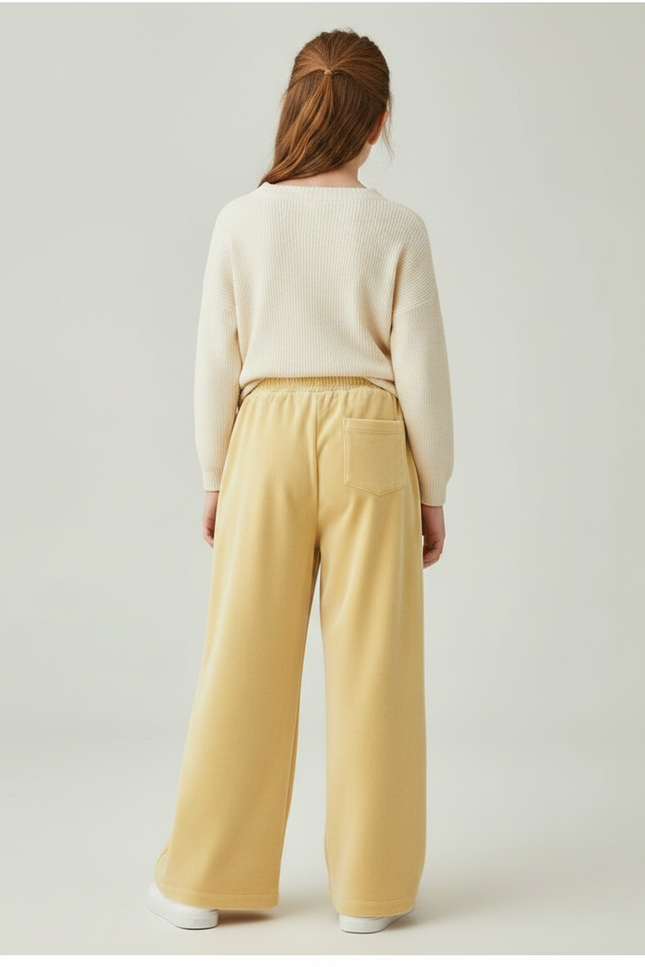 Pantalon Velours Jaune Ample Décontracté Enfant - vue 2