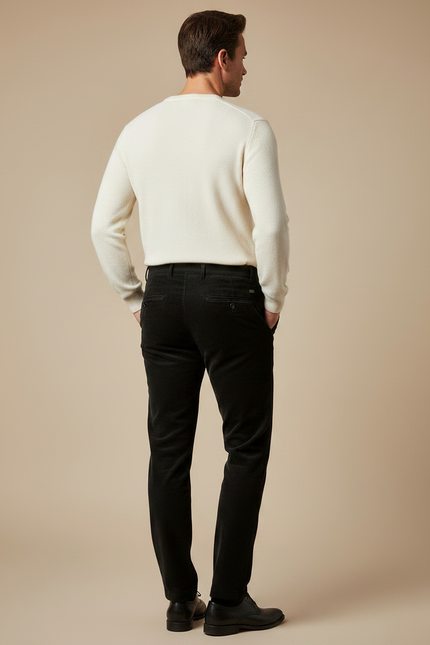 Pantalon En Velours Cotele - Noir Cordé - vue 2