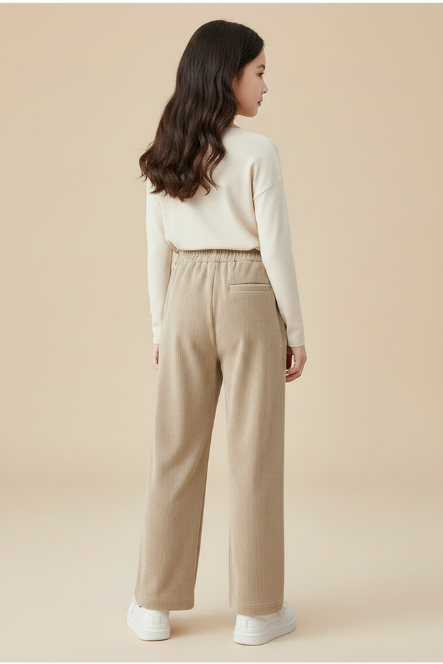 Pantalon Velours Beige Côtelé Ample Enfant Hiver - vue 2
